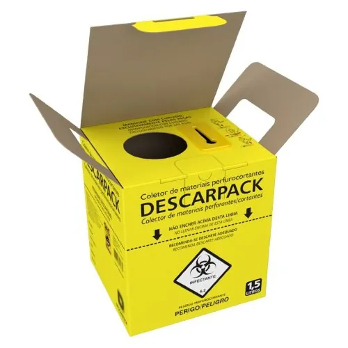 Coletor de perfurocortante papelão - Descarpack