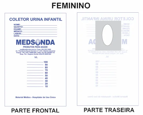 Coletor de Urina Infantil Tipo Saco — Feminino