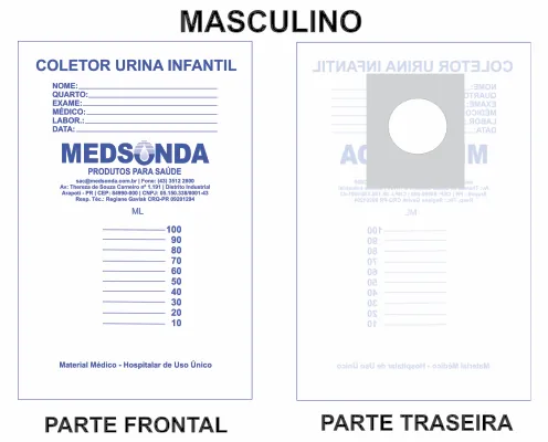 Coletor de Urina Infantil Tipo Saco — Masculino