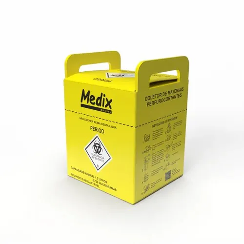 Coletor Perfuro-Cortante Premium Amarelo - Medix